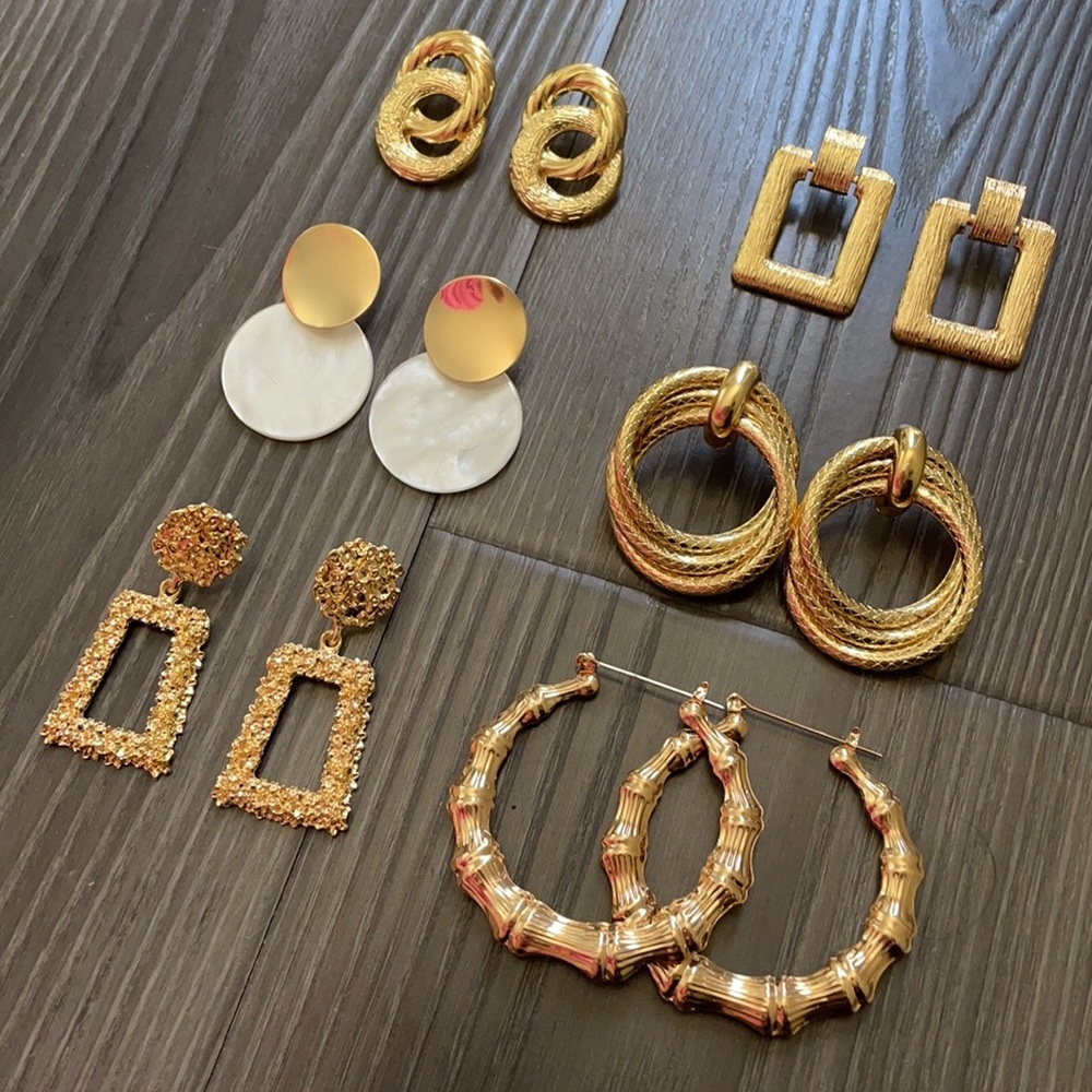 NEW Set of new trendy luxury gold earrings - Picture 14 of 15